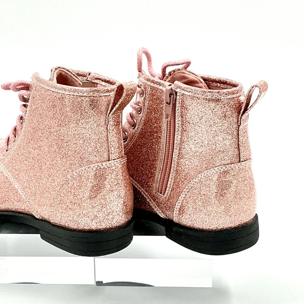 Lucky Brand Girls Size 3 Boots Pink Glitter Zip NEW Kristen Little Kid $55